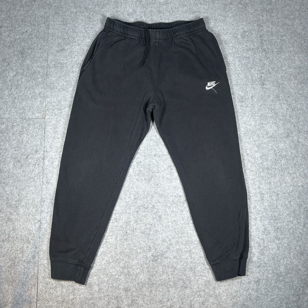 Nike Club Fleece Sweatpants Mens Medium(28x25) Black Joggers Cuffed Swoosh